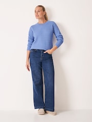 Crew Clothing Blue Tillie Textured Stitch Jumper - Image 3 of 5