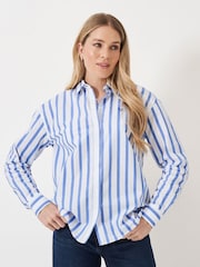 Crew Clothing Blue Boyfriend Poplin Shirt - Image 1 of 5