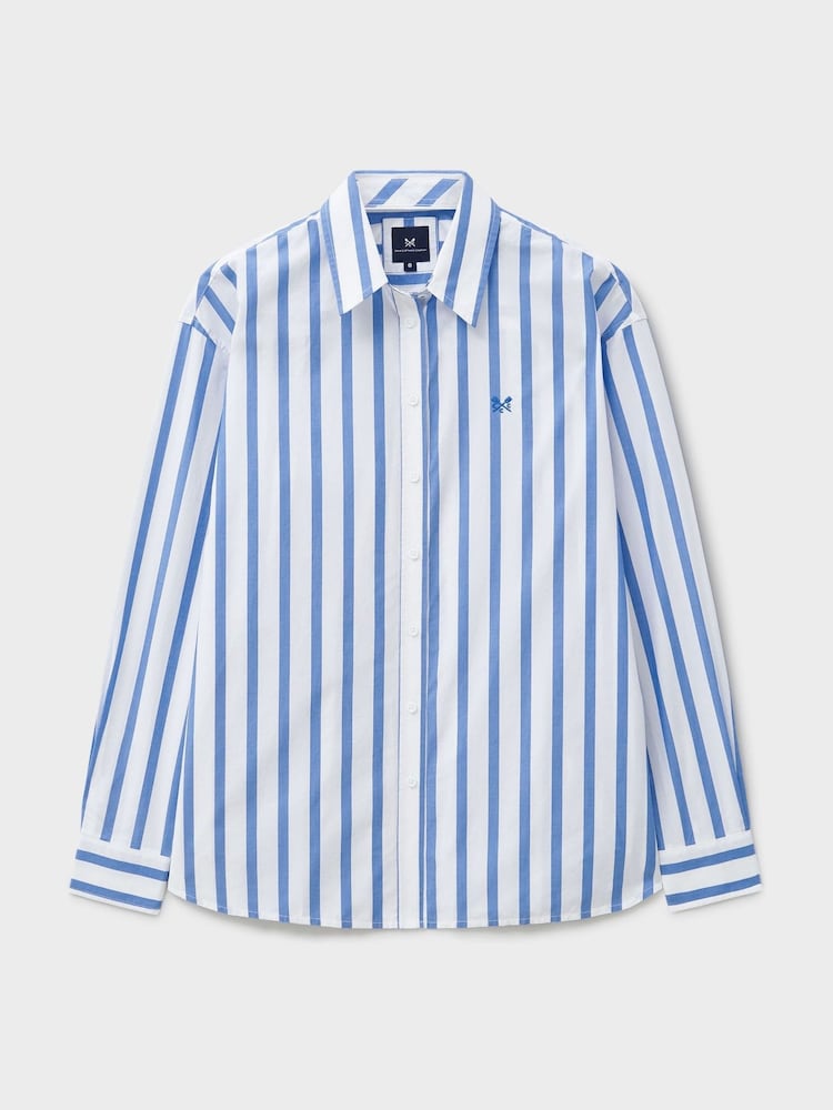 Crew Clothing Blue Boyfriend Poplin Shirt - Image 5 of 5 Crew Clothing Blue Boyfriend Poplin Shirt - Image 5 of 5