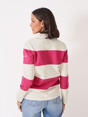 Crew Clothing Pink Long Sleeve Stripe Rugby Shirt - Image 2 of 5