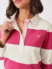 Crew Clothing Pink Long Sleeve Stripe Rugby Shirt - Image 3 of 5