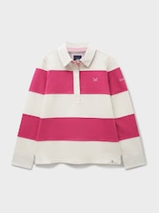 Crew Clothing Pink Long Sleeve Stripe Rugby Shirt - Image 5 of 5