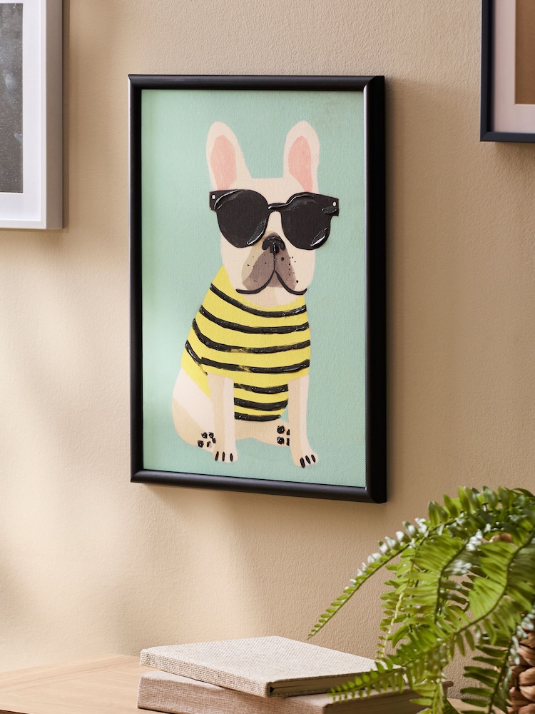 French Bulldog Hand Paint Detail Framed Wall Art - Obraz 2 z 5