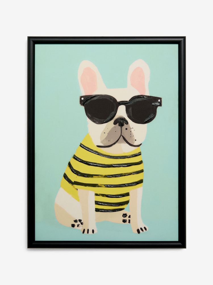 Décoration Murale Encadrée Design Chien Frenchie (style Crayonné)
