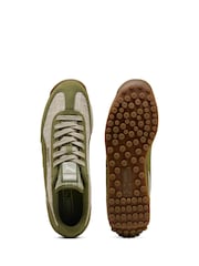 Puma Green /Cream Easy Rider Straw Trainers - Image 5 of 6