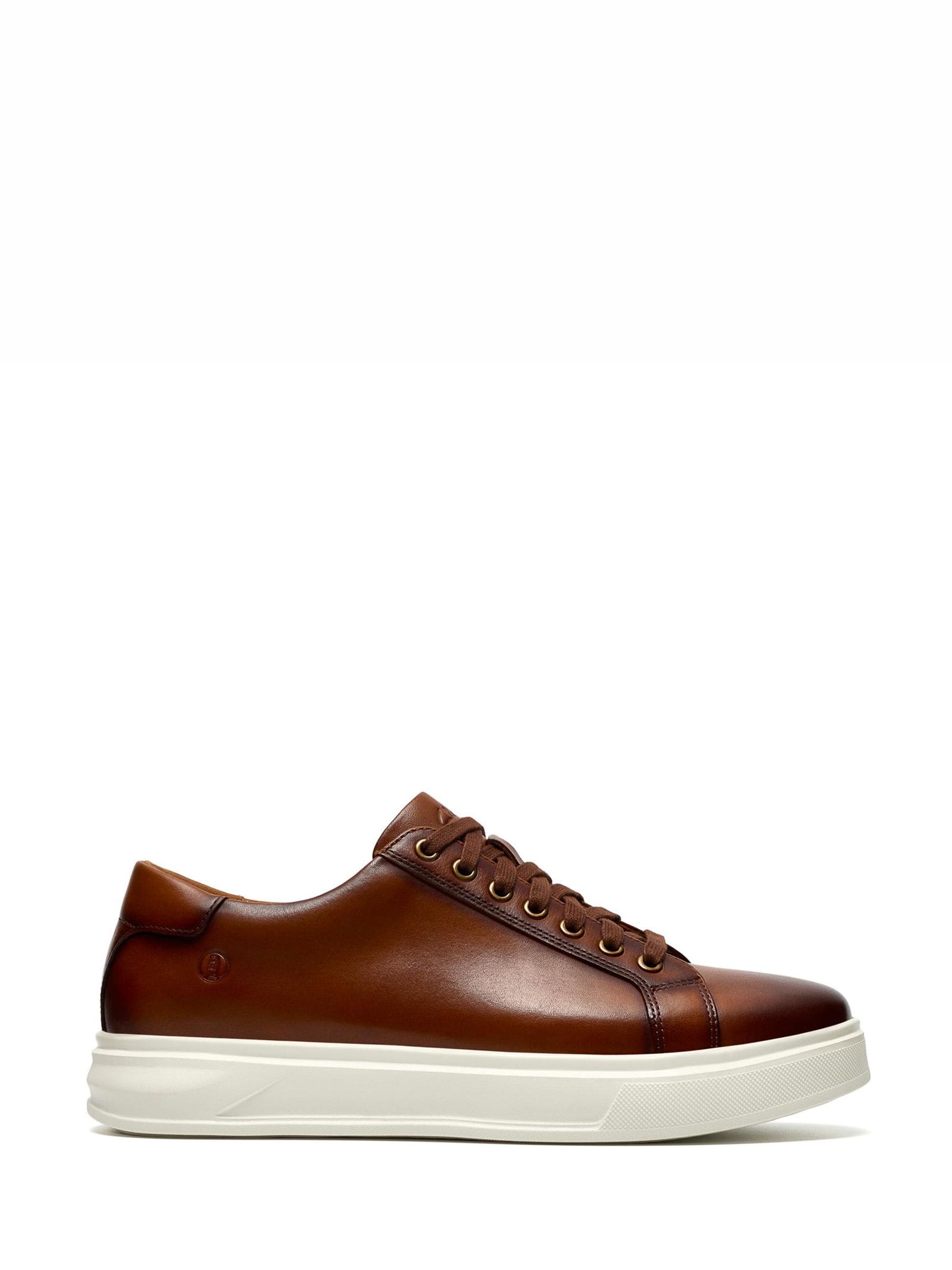 Clarks Men's Brown Goswell Tie Tan Leather Trainers, Lace Up In | Size: 11-Standard Fit - Image 3
