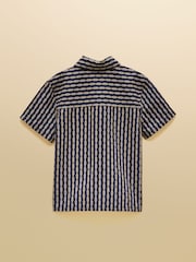 Joules Boys' Sonny Navy Blue Printed Woven Shirt - Image 2 of 5