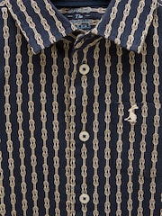 Joules Boys' Sonny Navy Blue Printed Woven Shirt - Image 4 of 5