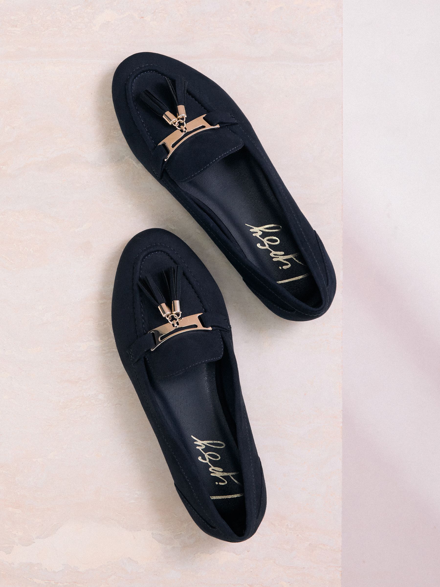 Buy Lipsy Navy Standard Fit Almond Toe Tassel Workwear Loafers