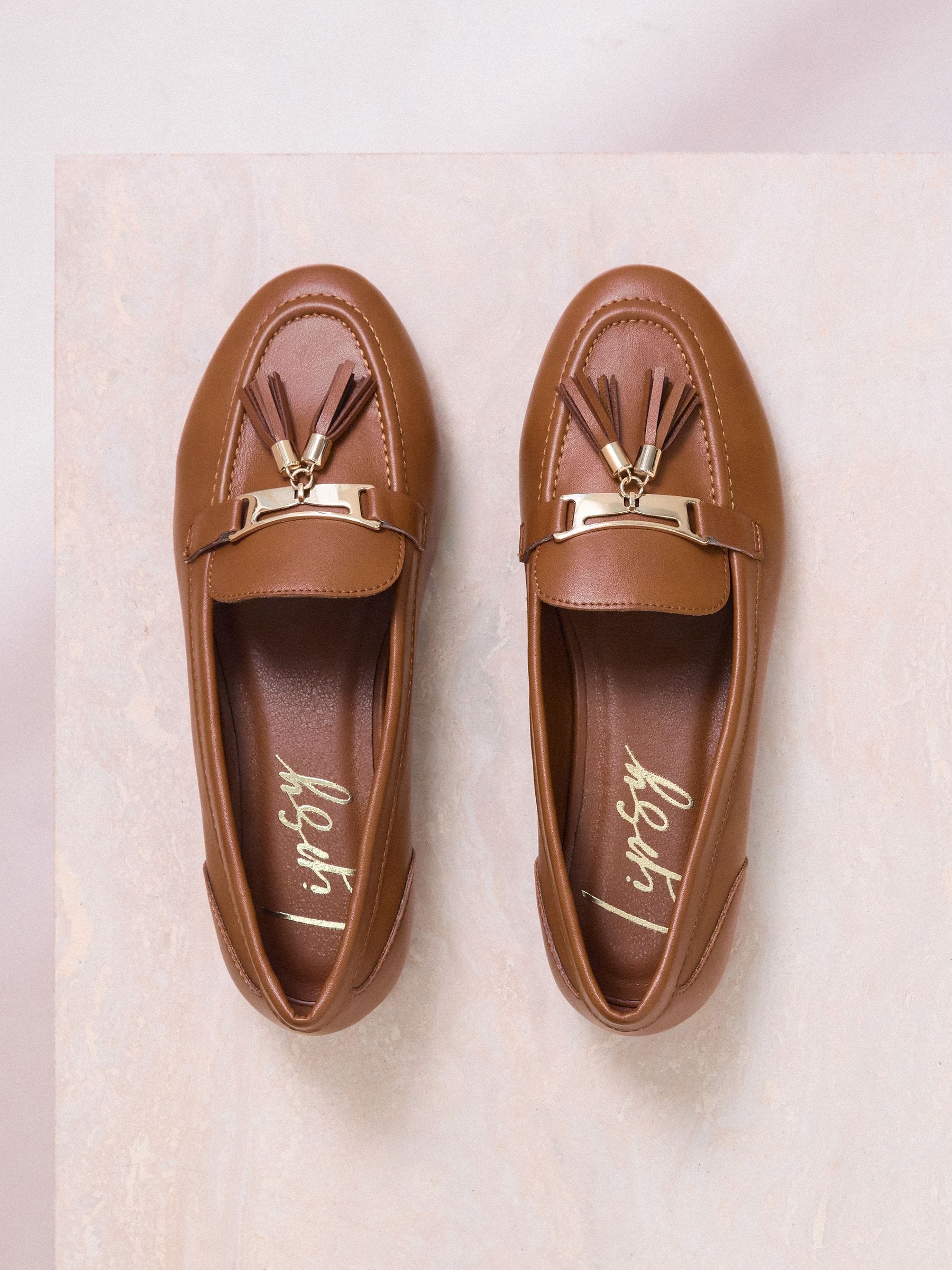 Buy Lipsy Tan Brown Standard Fit Almond Toe Tassel Workwear
