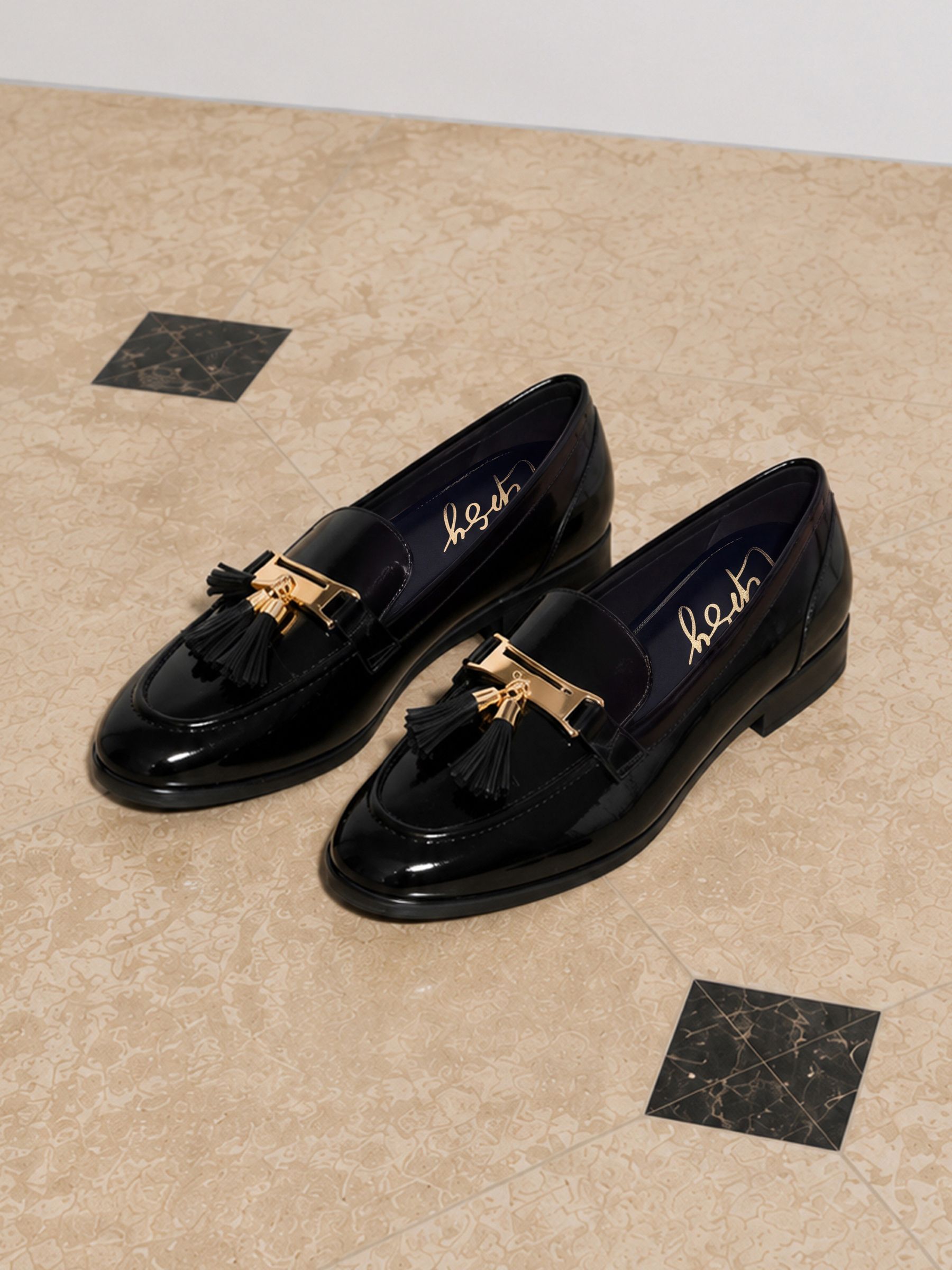 Buy Lipsy Black Standard Fit Almond Toe Tassel Workwear Loafers