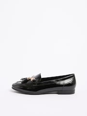Lipsy Black Standard Fit Almond Toe Tassel Workwear Loafers - Image 6 of 6