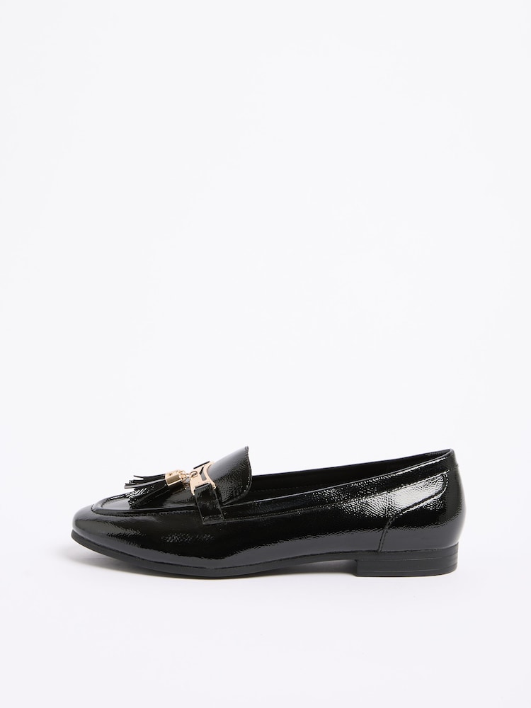 Lipsy Black Standard Fit Almond Toe Tassel Workwear Loafers - Image 6 of 6