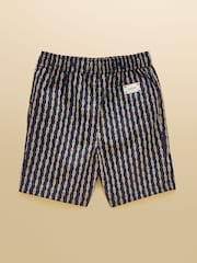 Joules Boys' Hadley Navy Blue Cotton Woven Shorts - Image 2 of 5