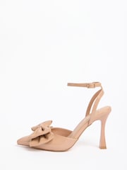 Lipsy Nude Standard Fit Bow Detail Two Part High Stiletto Heel Occasion Court Shoes - Image 5 of 5