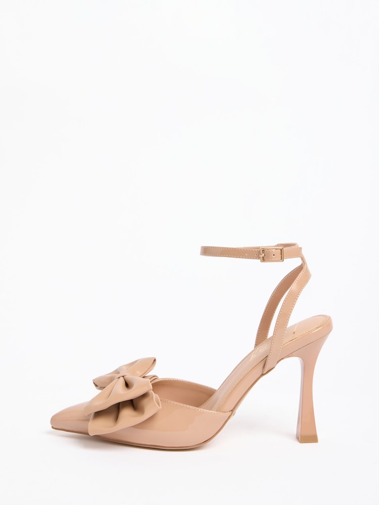Lipsy Nude Standard Fit Bow Detail Two Part High Stiletto Heel Occasion Court Shoes - Image 5 of 5 Lipsy Nude Standard Fit Bow Detail Two Part High Stiletto Heel Occasion Court Shoes - Image 5 of 5