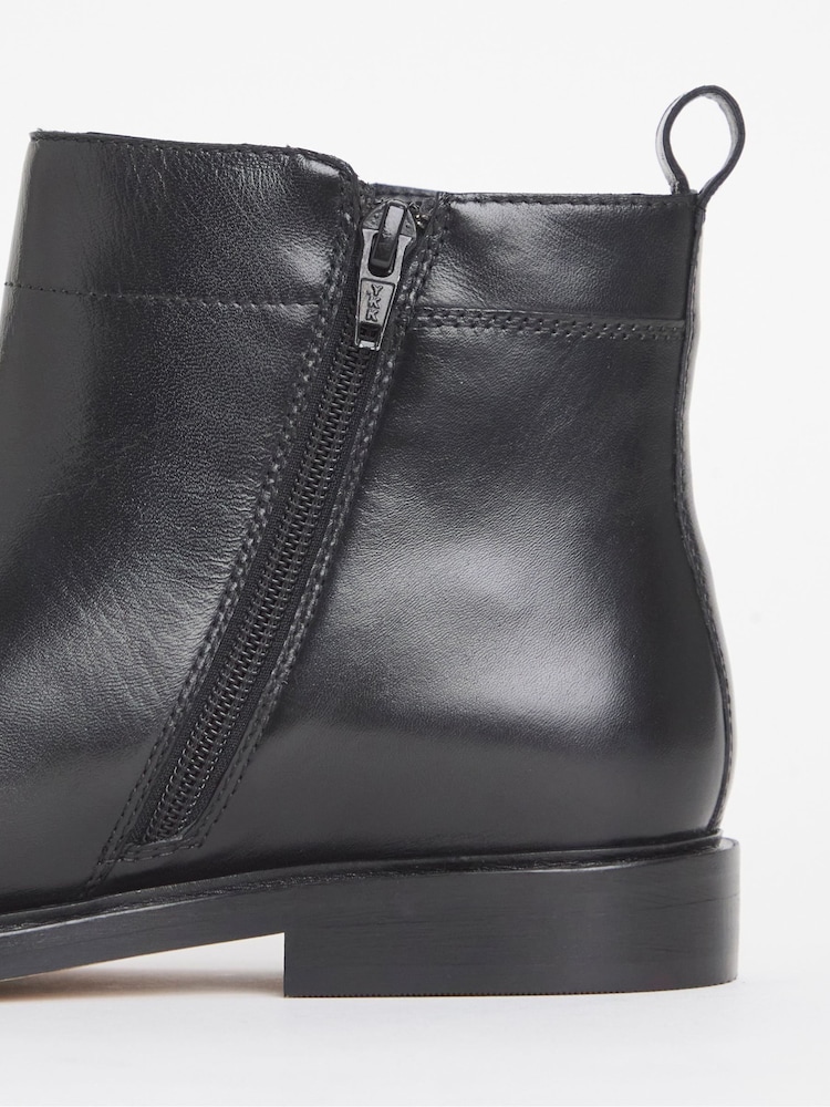JD Williams Black Wide Fit Side Zip Leather Ankle Boots - Image 4 of 4 JD Williams Black Wide Fit Side Zip Leather Ankle Boots - Image 4 of 4