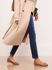 Lipsy Tan Brown Standard Fit Patent Toecap Ballerinas - Image 3 of 5