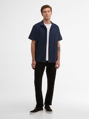 Barbour International Navy Wayback Waffle Shirt - Image 2 of 6