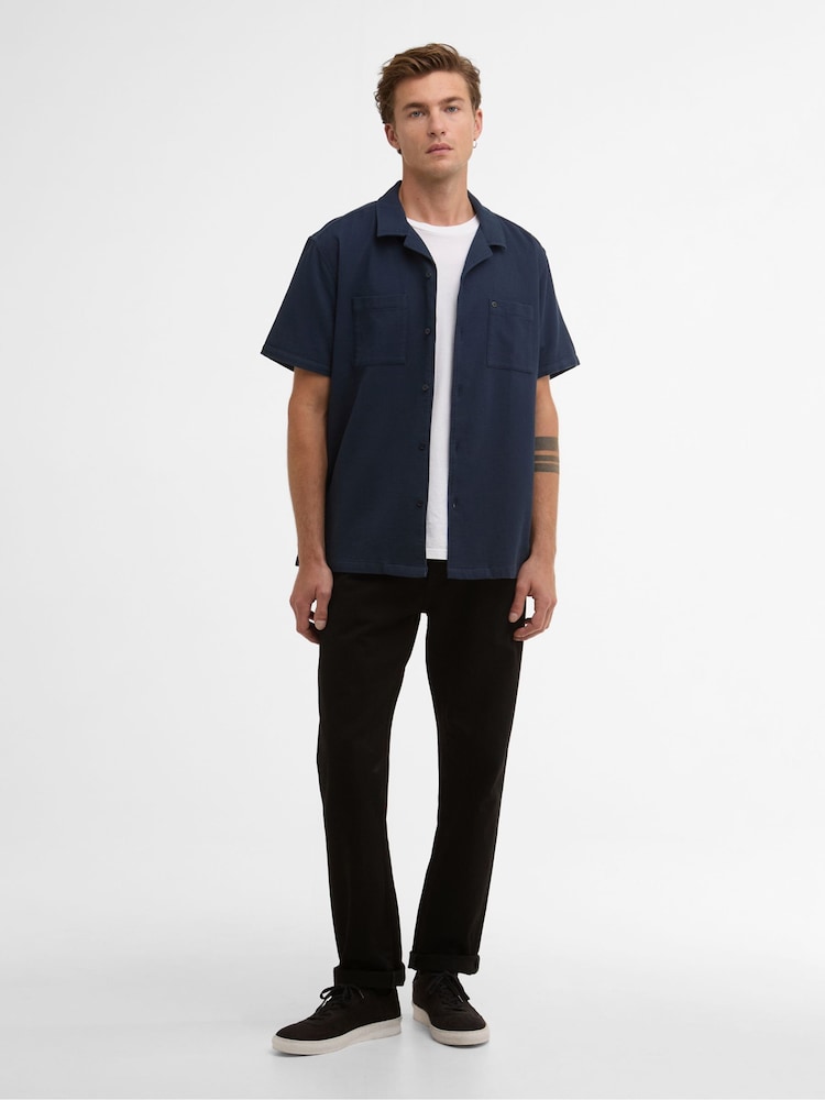 Barbour International Navy Wayback Waffle Shirt - Image 2 of 6