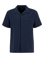 Barbour International Navy Wayback Waffle Shirt - Image 6 of 6