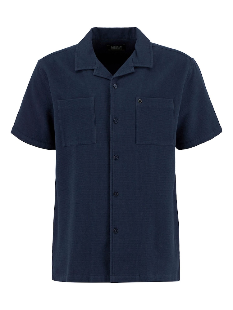 Barbour International Navy Wayback Waffle Shirt - Image 6 of 6
