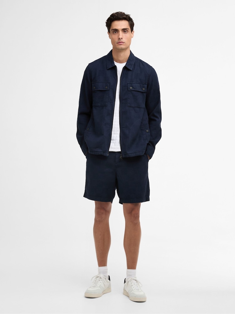 Barbour® International Navy Blackstreak Summer Jacquard Overshirt - Image 2 of 7