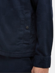 Barbour® International Navy Blackstreak Summer Jacquard Overshirt - Image 5 of 7