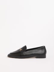 Lipsy Black Faux Leather Almond Toe Snaffle Workwear Loafers - Image 5 of 5