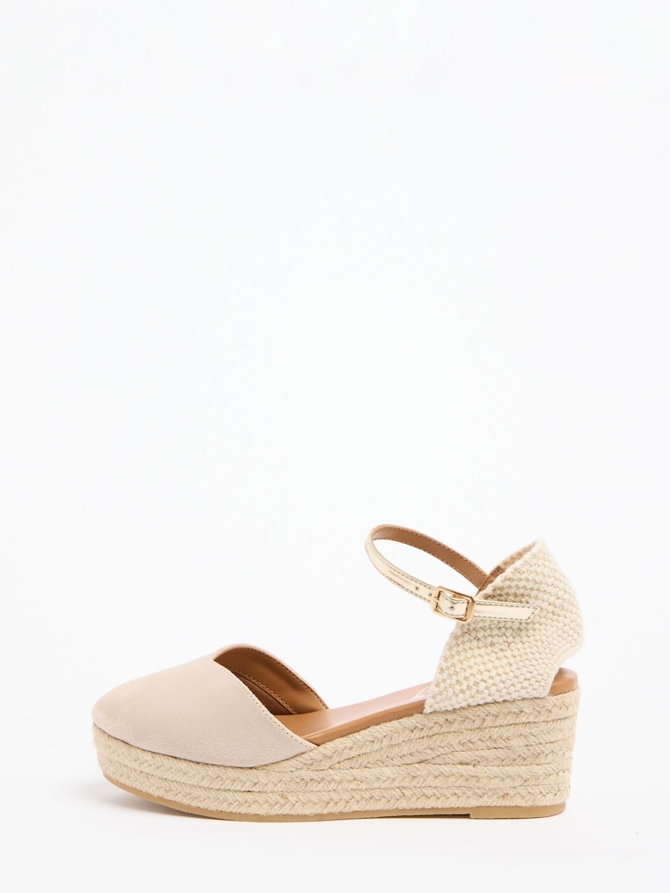 Lipsy Taupe Standard Fit Faux Suede Two Part Espadrille Wedges - Image 5 of 5 Lipsy Taupe Standard Fit Faux Suede Two Part Espadrille Wedges - Image 5 of 5
