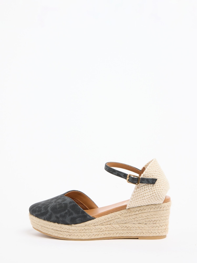 Lipsy Black Standard Fit Faux Suede Two Part Espadrille Wedges - Image 5 of 5 Lipsy Black Standard Fit Faux Suede Two Part Espadrille Wedges - Image 5 of 5