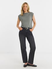 JD Williams Black Authentic Relaxed Straight Leg Jeans - Image 1 of 4