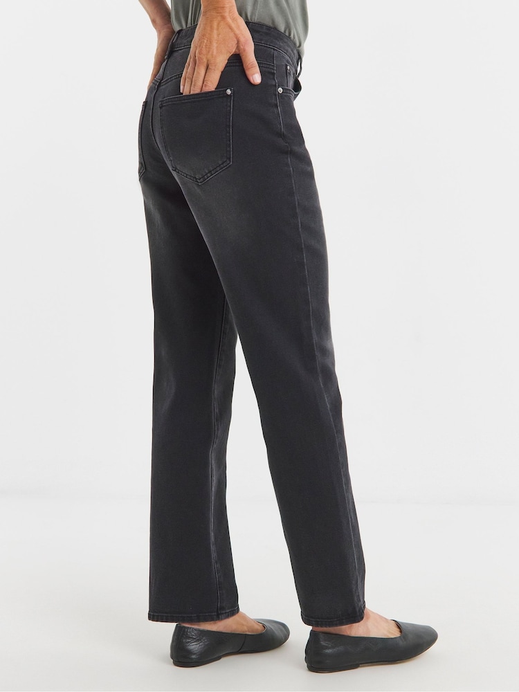 JD Williams Black Authentic Relaxed Straight Leg Jeans - Image 2 of 4 JD Williams Black Authentic Relaxed Straight Leg Jeans - Image 2 of 4