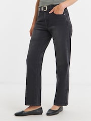 JD Williams Black Authentic Relaxed Straight Leg Jeans - Image 3 of 4