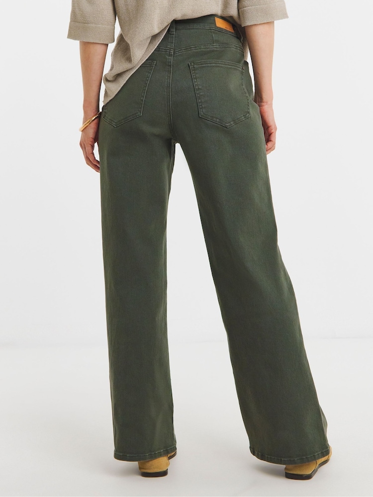 JD Williams Green Authentic Wide Leg Jeans - Image 2 of 4 JD Williams Green Authentic Wide Leg Jeans - Image 2 of 4
