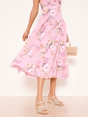 Lipsy Gold Studded Two Part Woven Faux Leather Mid Block Heel Mule Sandals - Image 3 of 5