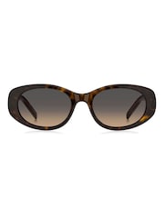 BOSS Brown Oval Sunglasses in Havana - Image 1 of 4