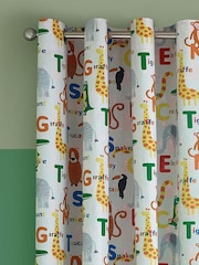 Catherine Lansfield Natural Animal Magic Fully Reversible Eyelet Curtains - Image 1 of 4
