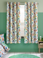 Catherine Lansfield Natural Animal Magic Fully Reversible Eyelet Curtains - Image 2 of 4