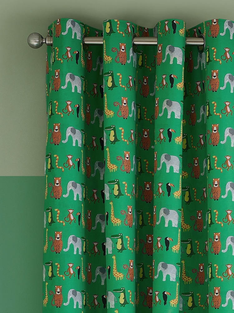 Catherine Lansfield Natural Animal Magic Fully Reversible Eyelet Curtains - Image 4 of 4