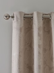 Catherine Lansfield Champagne Gold Opulent Jacquard Lined Eyelet Curtains - Image 1 of 4