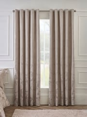 Catherine Lansfield Champagne Gold Opulent Jacquard Lined Eyelet Curtains - Image 2 of 4