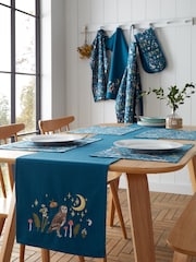 Catherine Lansfield Navy Blue Enchanted Twilight Animals Cotton Dining Placemat - Image 2 of 2