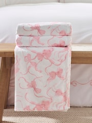 Catherine Lansfield Oversized Bow Cosy Fleece Blanket Throw - صورة 1 من 2