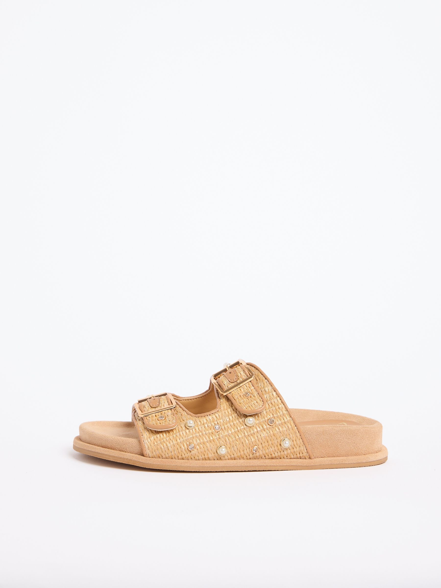 Buy Lipsy Natural Standard Fit Embellished Raffia Double Buckle