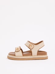 Lipsy Tan Brown Standard Fit Double Strap Footbed Summer Sandals - Image 5 of 5
