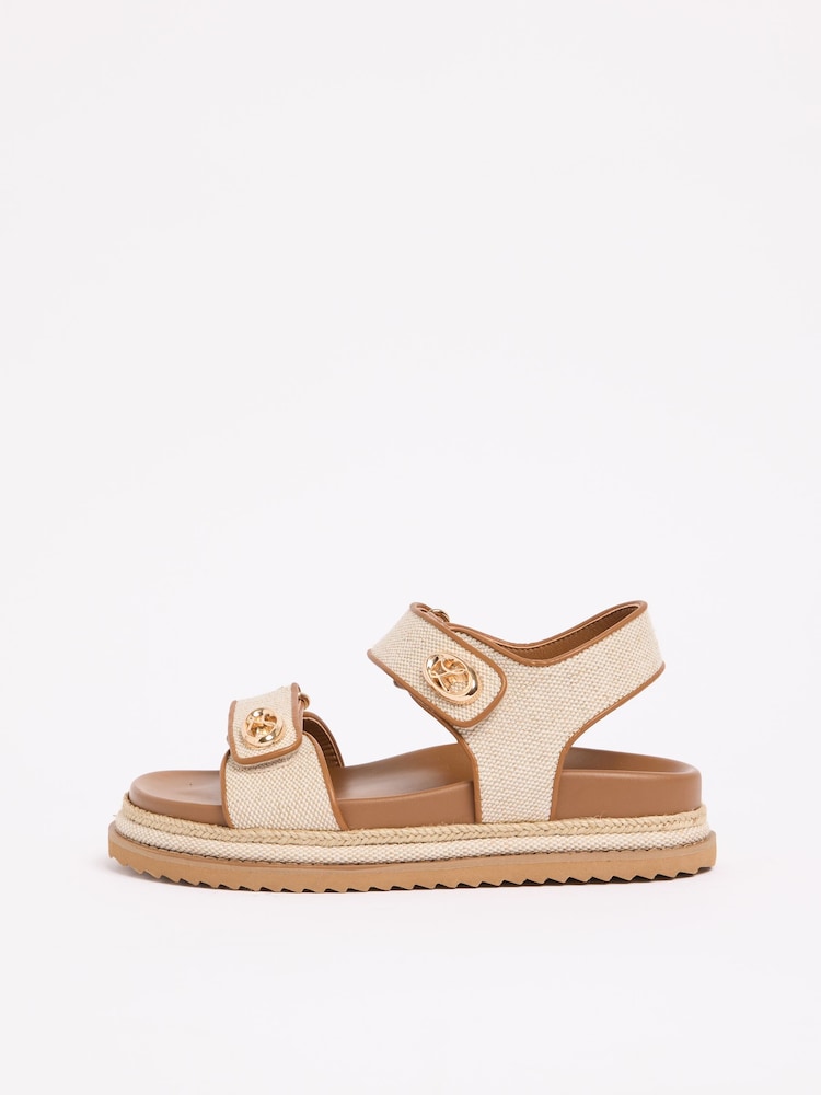 Lipsy Tan Brown Standard Fit Double Strap Footbed Summer Sandals - Image 5 of 5