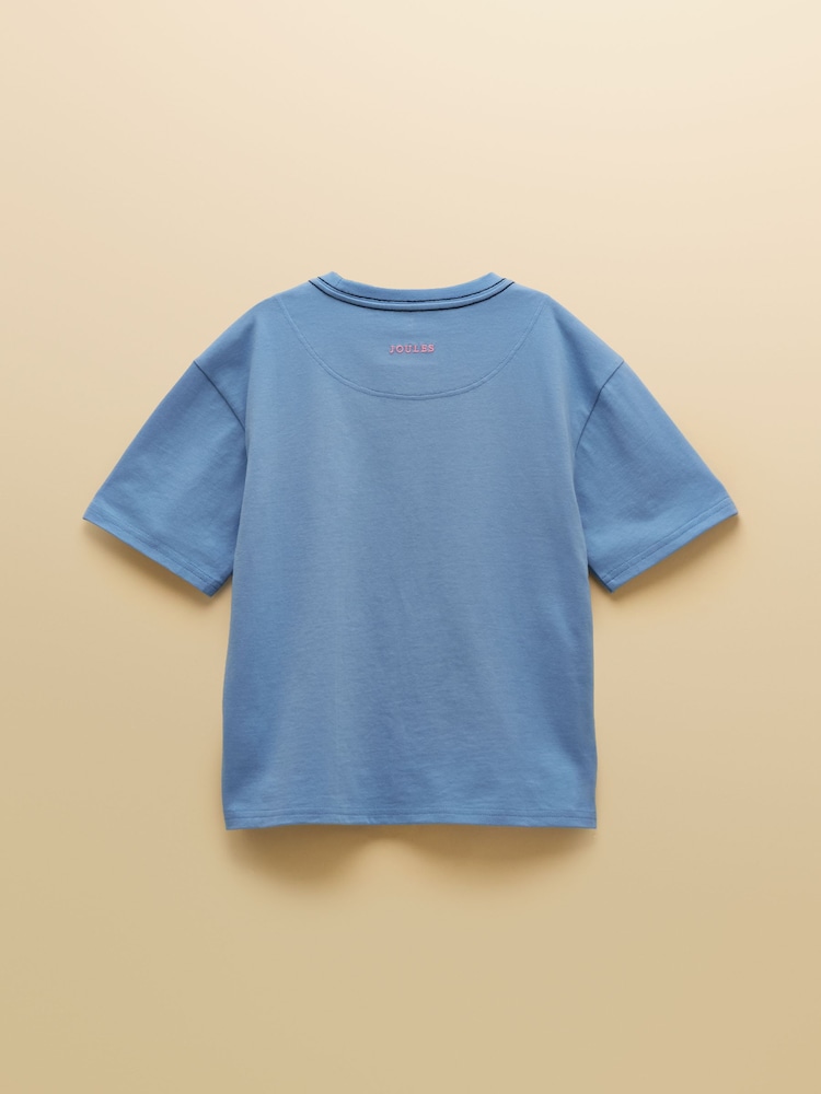 Mėlynasis dinozauras - „Joules“ berniukiški marškinėliai su „Archie Applique“ grafika - 2 paveikslėlis iš 5