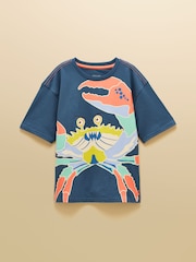ネイビー - Joules ボーイズ アーチー 半袖スクリーンプリント Tシャツ - 画像 1 / 5