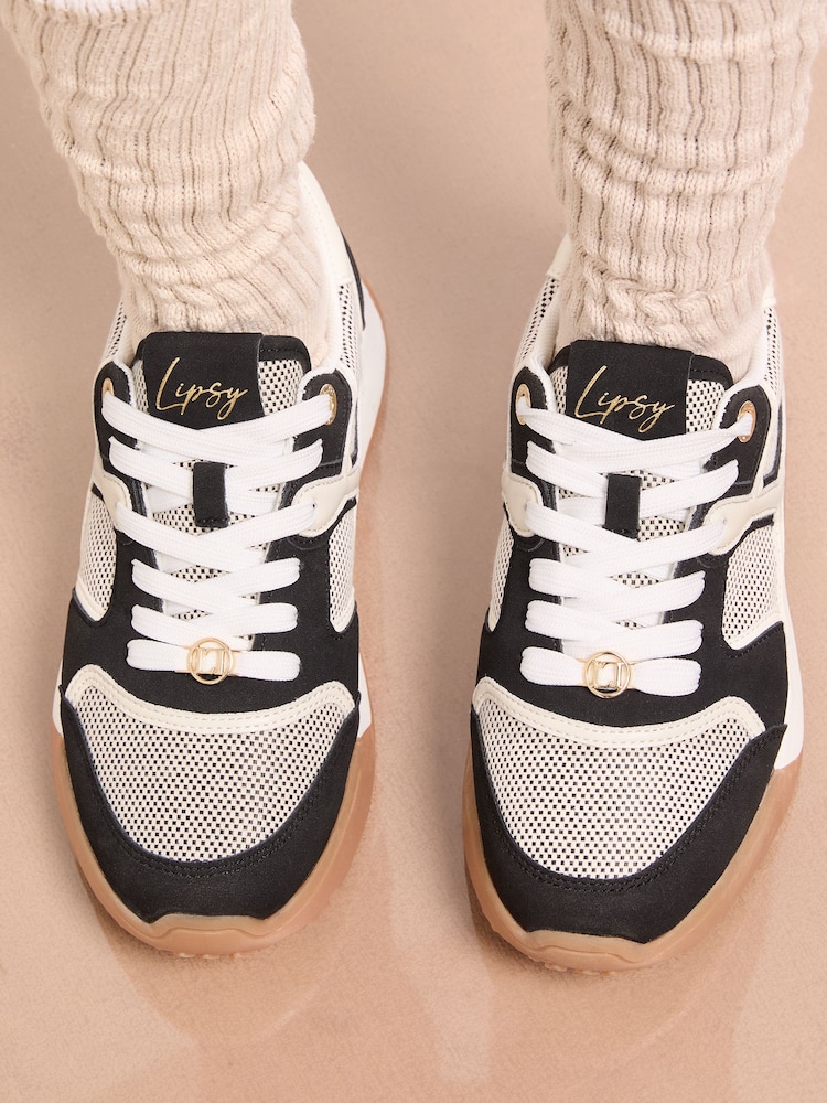 Lipsy Black Laceup Chunky Runner Sports Trainer - Image 2 of 5 Lipsy Black Laceup Chunky Runner Sports Trainer - Image 2 of 5